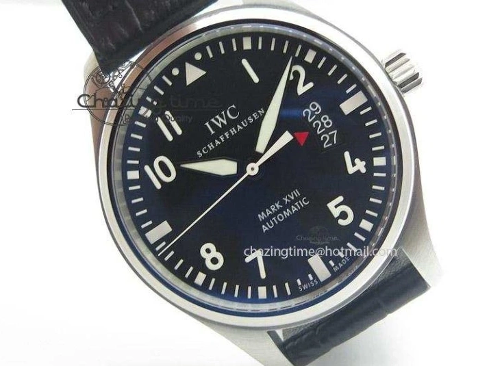 MIROTIME 0721 Mark XVII 1:1 MK Maker Best Edition SS Black Dial On Black Leather Strap A Sporty 7372
